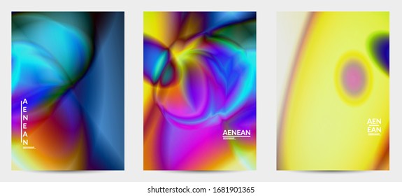 Abstrakter, glatter Farbverlauf-Effekt glänzende Fackelbewegung. Nordlichter Vektorillustration Hintergrund. Glühende Hologramm-Textur futuristische Weltraumenergie-Fluss schafft psychedelisches Muster.