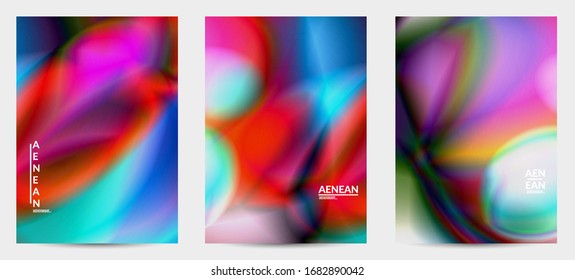 Abstract smooth gradient colors shiny flare moving effect. Northern lights vector background. Glowing hologram texture futuristic outer space energy flow creates psychedelic pattern.