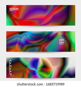 Abstract smooth gradient colors shiny flare moving effect. Northern lights vector background. Glowing hologram texture futuristic outer space energy flow creates psychedelic pattern.