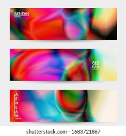 Abstract smooth gradient colors shiny flare moving effect. Northern lights vector background. Glowing hologram texture futuristic outer space energy flow creates psychedelic pattern.