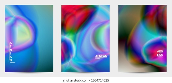 Abstract smooth gradient colors shiny flare moving effect. Northern lights vector background. Glowing hologram texture futuristic outer space energy flow creates psychedelic pattern.