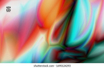 Abstract smooth gradient colors shiny flare moving effect. Northern lights vector background. Glowing hologram texture futuristic outer space energy flow creates psychedelic pattern.
