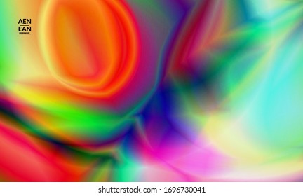Abstract smooth gradient colors shiny flare moving effect. Northern lights vector background. Glowing hologram texture futuristic outer space energy flow creates psychedelic pattern.