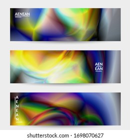Abstract smooth gradient colors shiny flare moving effect. Northern lights vector background. Glowing hologram texture futuristic outer space energy flow creates psychedelic pattern.