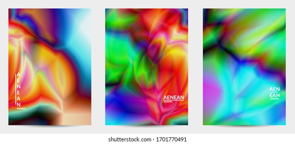 Abstract smooth gradient colors shiny flare moving effect. Northern lights vector background. Glowing hologram texture futuristic outer space energy flow creates psychedelic pattern.