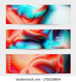Abstract smooth gradient colors shiny flare moving effect. Northern lights vector background. Glowing hologram texture futuristic outer space energy flow creates psychedelic pattern.