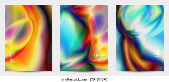 Color de gradiente liso abstracto efecto de movimiento brillante. Fondo vectorial de las luces del norte. La textura holográfica futurista del espacio exterior genera un patrón psicodélico.