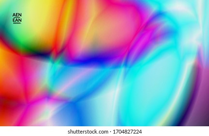 Abstract smooth gradient colors shiny flare moving effect. Northern lights vector background. Glowing hologram texture futuristic outer space energy flow creates psychedelic pattern.