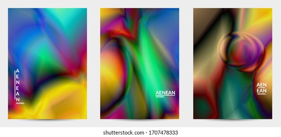 Abstract smooth gradient colors shiny flare moving effect. Northern lights vector background. Glowing hologram texture futuristic outer space energy flow creates psychedelic pattern.