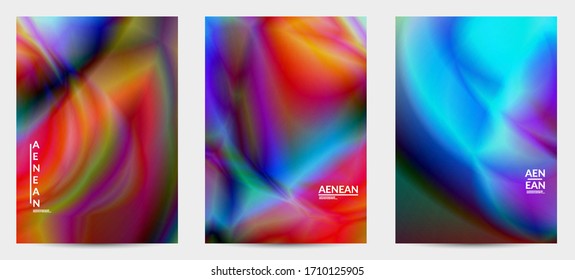 Abstract smooth gradient colors shiny flare moving effect. Northern lights vector background. Glowing hologram texture futuristic outer space energy flow creates psychedelic pattern.