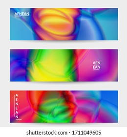 Abstract smooth gradient colors shiny flare moving effect. Northern lights vector background. Glowing hologram texture futuristic outer space energy flow creates psychedelic pattern.