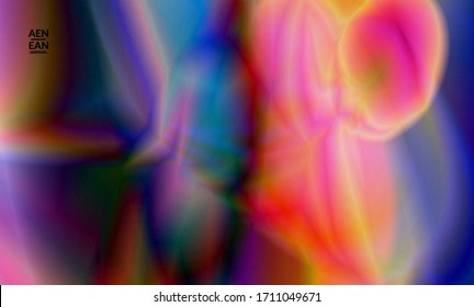 Abstract smooth gradient colors shiny flare moving effect. Northern lights vector background. Glowing hologram texture futuristic outer space energy flow creates psychedelic pattern.