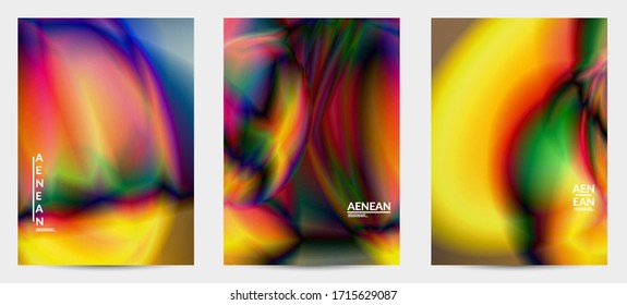 Abstract smooth gradient colors shiny flare moving effect. Northern lights vector background. Glowing hologram texture futuristic outer space energy flow creates psychedelic pattern.
