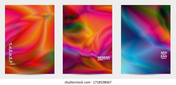 Abstract smooth gradient colors shiny flare moving effect. Northern lights vector background. Glowing hologram texture futuristic outer space energy flow creates psychedelic pattern.
