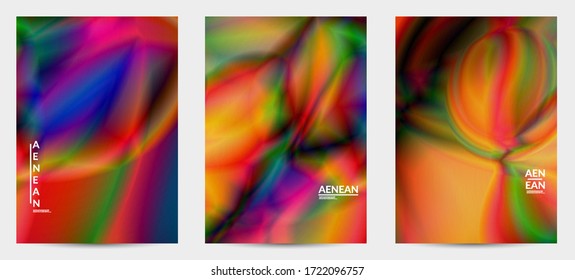 Abstract smooth gradient colors shiny flare moving effect. Northern lights vector background. Glowing hologram texture futuristic outer space energy flow creates psychedelic pattern.