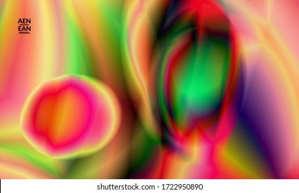 Abstract smooth gradient colors shiny flare moving effect. Northern lights vector background. Glowing hologram texture futuristic outer space energy flow creates psychedelic pattern.