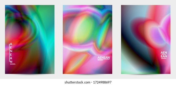 Resumen de los colores de gradiente liso efecto de movimiento de la bengala brillante. Fondo vectorial de las luces del norte. El flujo futurista de energía en el espacio ultraterrestre con textura holográfica brillante crea un patrón psicodélico.