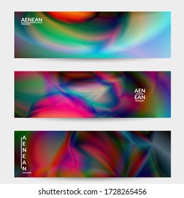 Abstract smooth gradient colors shiny flare moving effect. Northern lights vector background. Glowing hologram texture futuristic outer space energy flow creates psychedelic pattern.
