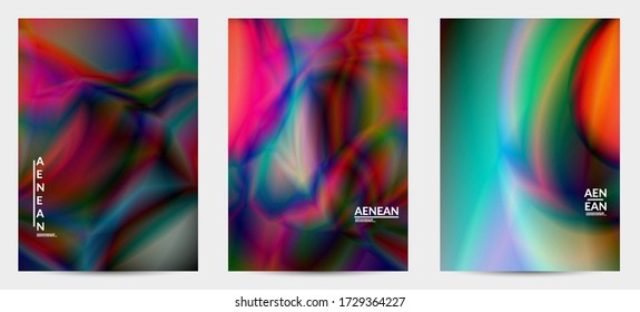 Resumen de los colores de gradiente liso efecto de movimiento de la bengala brillante. Fondo vectorial de las luces del norte. El flujo futurista de energía en el espacio ultraterrestre con textura holográfica brillante crea un patrón psicodélico.