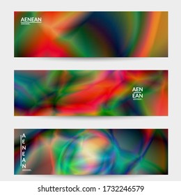 Resumen de los colores de gradiente liso efecto de movimiento de la bengala brillante. Fondo vectorial de las luces del norte. El flujo futurista de energía en el espacio ultraterrestre con textura holográfica brillante crea un patrón psicodélico.