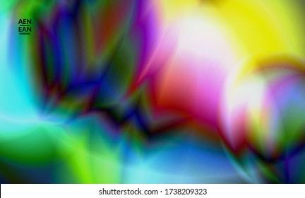 Abstract smooth gradient colors shiny flare moving effect. Northern lights vector background. Glowing hologram texture futuristic outer space energy flow creates psychedelic pattern.