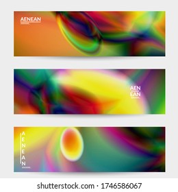Abstract smooth gradient colors shiny flare moving effect. Northern lights vector background. Glowing hologram texture futuristic outer space energy flow creates psychedelic pattern.