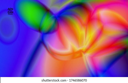 Abstract smooth gradient colors shiny flare moving effect. Northern lights vector background. Glowing hologram texture futuristic outer space energy flow creates psychedelic pattern.