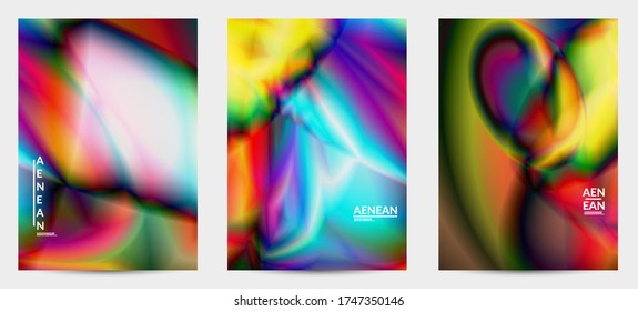 Abstract smooth gradient colors shiny flare moving effect. Northern lights vector background. Glowing hologram texture futuristic outer space energy flow creates psychedelic pattern.
