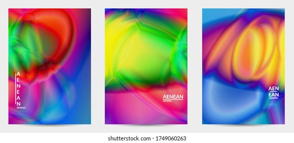 Abstract smooth gradient colors shiny flare moving effect. Northern lights vector background. Glowing hologram texture futuristic outer space energy flow creates psychedelic pattern.
