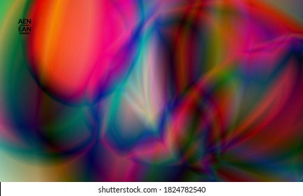 Abstract smooth gradient colors shiny flare moving effect. Northern lights vector background. Glowing hologram texture futuristic outer space energy flow creates psychedelic pattern.