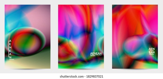 Abstract smooth gradient colors shiny flare moving effect. Northern lights vector background. Glowing hologram texture futuristic outer space energy flow creates psychedelic pattern.