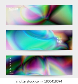 Abstract smooth gradient colors shiny flare moving effect. Northern lights vector background. Glowing hologram texture futuristic outer space energy flow creates psychedelic pattern.