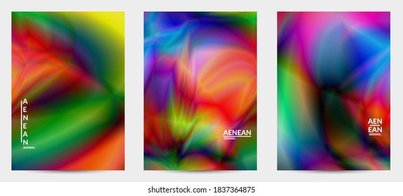 Abstract smooth gradient colors shiny flare moving effect. Northern lights vector background. Glowing hologram texture futuristic outer space energy flow creates psychedelic pattern.