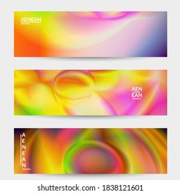 Abstract smooth gradient colors shiny flare moving effect. Northern lights vector background. Glowing hologram texture futuristic outer space energy flow creates psychedelic pattern.
