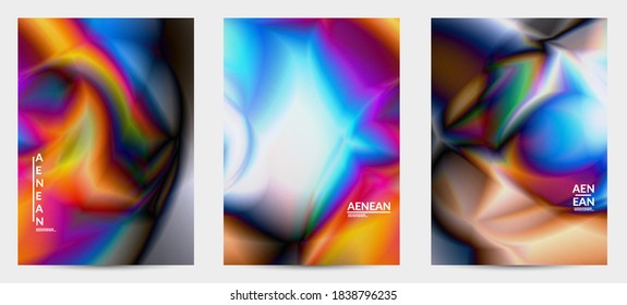 Abstract smooth gradient colors shiny flare moving effect. Northern lights vector background. Glowing hologram texture futuristic outer space energy flow creates psychedelic pattern.