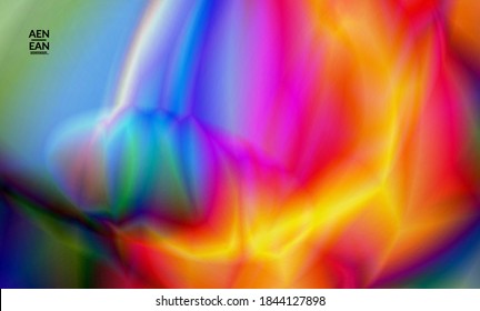 Resumen de los colores de gradiente liso efecto de movimiento de la bengala brillante. Fondo vectorial de las luces del norte. El flujo futurista de energía en el espacio ultraterrestre con textura holográfica brillante crea un patrón psicodélico.