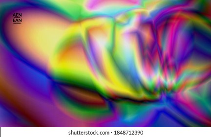 Resumen de los colores de gradiente liso efecto de movimiento de la bengala brillante. Fondo vectorial de las luces del norte. El flujo futurista de energía en el espacio ultraterrestre con textura holográfica brillante crea un patrón psicodélico.