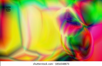 Abstract smooth gradient colors shiny flare moving effect. Northern lights vector background. Glowing hologram texture futuristic outer space energy flow creates psychedelic pattern.
