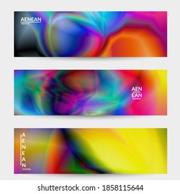Resumen de los colores de gradiente liso efecto de movimiento de la bengala brillante. Fondo vectorial de las luces del norte. El flujo futurista de energía en el espacio ultraterrestre con textura holográfica brillante crea un patrón psicodélico.