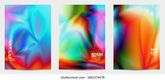 Abstract smooth gradient colors shiny flare moving effect. Northern lights vector background. Glowing hologram texture futuristic outer space energy flow creates psychedelic pattern.