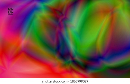 Abstract smooth gradient colors shiny flare moving effect. Northern lights vector background. Glowing hologram texture futuristic outer space energy flow creates psychedelic pattern.