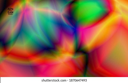 Abstract smooth gradient colors shiny flare moving effect. Northern lights vector background. Glowing hologram texture futuristic outer space energy flow creates psychedelic pattern.