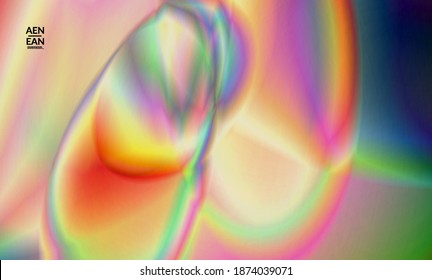 Abstract smooth gradient colors shiny flare moving effect. Northern lights vector background. Glowing hologram texture futuristic outer space energy flow creates psychedelic pattern.