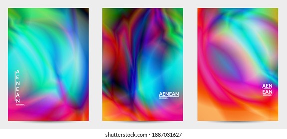 Abstract smooth gradient colors shiny flare moving effect. Northern lights vector background. Glowing hologram texture futuristic outer space energy flow creates psychedelic pattern.
