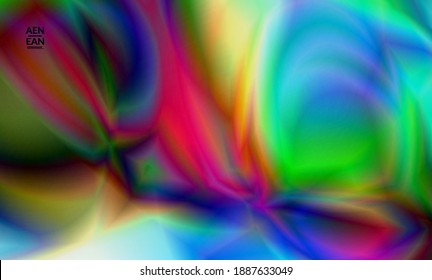 Abstract smooth gradient colors shiny flare moving effect. Northern lights vector background. Glowing hologram texture futuristic outer space energy flow creates psychedelic pattern.
