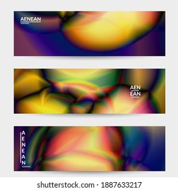 Abstract smooth gradient colors shiny flare moving effect. Northern lights vector background. Glowing hologram texture futuristic outer space energy flow creates psychedelic pattern.