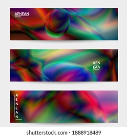 Abstract smooth gradient colors shiny flare moving effect. Northern lights vector background. Glowing hologram texture futuristic outer space energy flow creates psychedelic pattern.