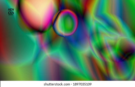 Abstract smooth gradient colors shiny flare moving effect. Northern lights vector background. Glowing hologram texture futuristic outer space energy flow creates psychedelic pattern.