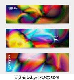 Abstract smooth gradient colors shiny flare moving effect. Northern lights vector background. Glowing hologram texture futuristic outer space energy flow creates psychedelic pattern.