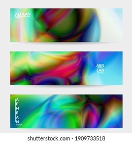 Abstract smooth gradient colors shiny flare moving effect. Northern lights vector background. Glowing hologram texture futuristic outer space energy flow creates psychedelic pattern.